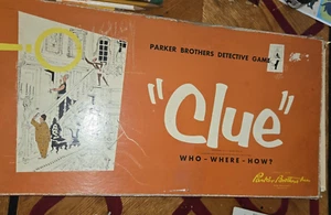 Vintage 1956 CLUE Detective Board Game Orange Box - near Complete - Picture 1 of 7