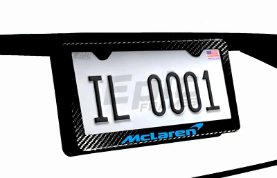 Blue McLaren License Plate Frame PREMUM 100% Carbon Fiber - Image 1 of 3