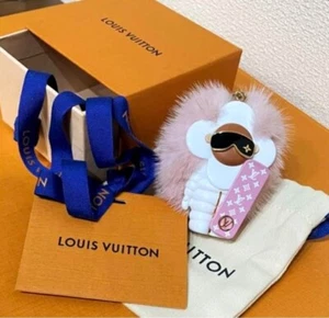 Louis Vuitton Keychain Vivienne Pink Fur Bag Charm Luxury Snowboarding - Picture 1 of 9