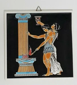 Olympic Flame Handmade Decorative Tile Made In Greece - Picture 1 of 3