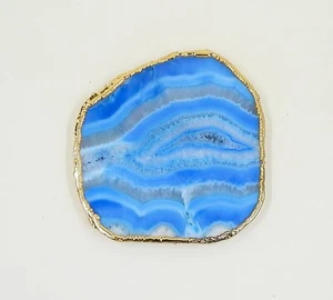 Sliced Agate Geode Candle Plate Gold Trimmed Anthropologie - Picture 1 of 8