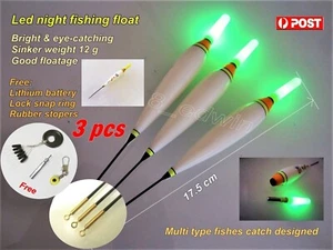 3 piezas flotadores electrónicos de pesca nocturna LED almacén de caballa cola del cabello cola amarilla - Imagen 1 de 12