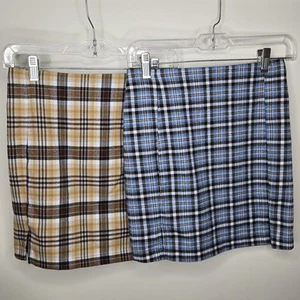 Love On A Hanger Set Of 2 Girls Flannel Plaid Skirts Size 3 - Picture 1 of 16