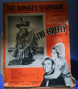 Sheet Music THE DONKEY SERENADE - The Firefly - Jeanette MacDonald & Alan Jones - Picture 1 of 4