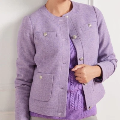 Talbots Bicolor Herringbone Shetland Blazer Jacket Lilac Wool Blend Plus Sze 18W - Image 1 of 4