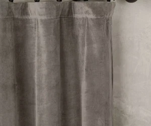 NEW Restoration Hardware Vintage Velvet Rod Pocket Drapery 100 X 96 FOG Gray - Picture 1 of 5