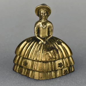 Vintage Lady in Antebellum Hoop Skirt Victorian Brass Bell Made in England - Picture 1 of 11