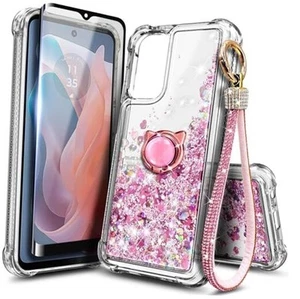 Designed for Motorola Moto G 5G 2024 Case, Glitter Bling Sparkly Floating  - Picture 1 of 8