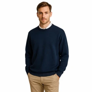 VTG Titleist Collection Sweater Men L Navy Pullover Cozy Preppy Made in Scotland - Picture 1 of 12