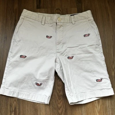 Pantalones cortos chinos Vineyard Vines Patriotic Whale para hombre talla 30 Breaker 9” costeros EE. UU. Foto 1 de 4