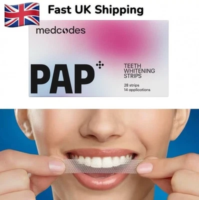 MEDCODES PAP+ Hydrogen Peroxide Teeth Whitening Strips 28pcs – Fast, Safe, Pro Results