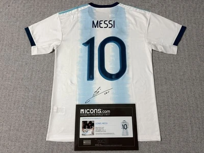 Camiseta/ícones autografada Lionel Messi Argentina 2019 autografada certificado de autenticidade./ - Imagem 1 de 4