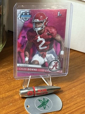 2023 Bowman University Chrome - Caleb Downs #49 Pink Refractor (RC) - Image 1 of 2