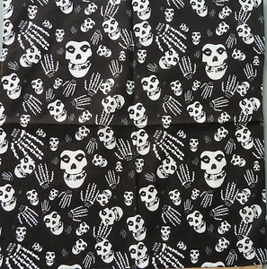 1x 100% Algodón 'BANDANA CALAVERA' (55cm x 55cm) NUEVO CON ETIQUETAS Durag - Imagen 1 de 9