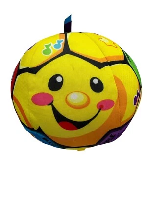 Fisher Price Laugh Learn Singing Soccer Ball Toy Musical Soft Yellow Plush - Image 1 of 4