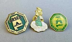 Three "ARSEA" Alabama Retired State Employees Assn. Pins - Picture 1 of 6