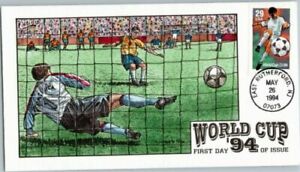 #2834 Collins FDC Hand Painted - World Cup Soccer 29 cents stamp 1994