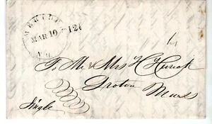 New Hampshire: Meriden 1837 copertina senza timbro CDS nero con attacco tasso 12-1/2c - Foto 1 di 3