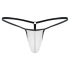 Low Rise Thong Underwear Solid Lingerie Sexy Men Briefs Shiny Panties Pouch