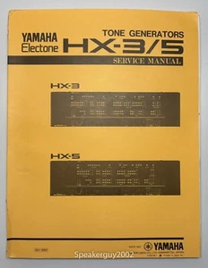 Original Yamaha Electone Tone Generator Service Manual -- HX-3 HX-5 - Picture 1 of 1