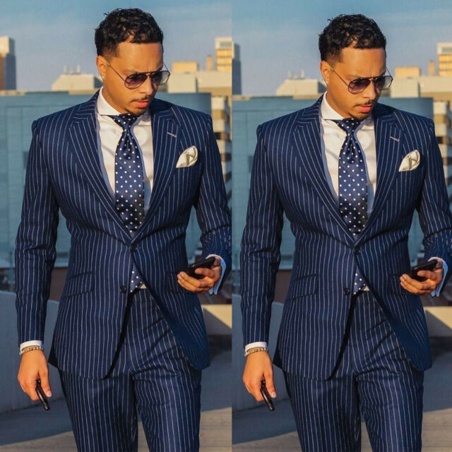 Pinstripe Suits for Men,2 Piece Pinstripe Suit,Pinstripe Blazer Men,Pants  for Men Work Casual,Black (34) XXS at  Men's Clothing store