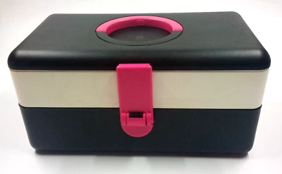 Estojo caddy PrettyNeat maquiagem beleza armazenamento com preto branco rosa 12" - Imagem 1 de 4