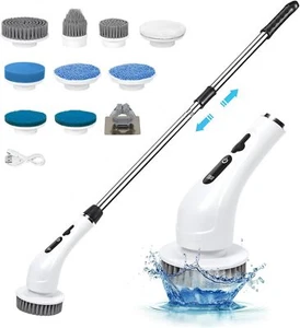 9 Köpfe Elektrischer Spin Scrubber Kabellos Badewanne Power Scrubber Reinigungsbürste - Bild 1 von 7