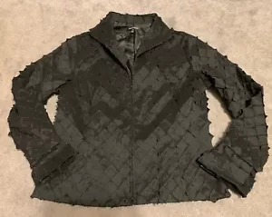 Samuel Dong Womens Textured Art To Wear Blazer Jacket Sz M Black Long Sleeve - Picture 1 of 8