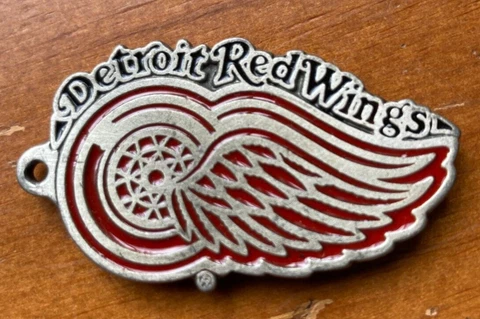 Vintage Detroit Red Wings Authentic NHL Pewter Key Chain 1991 Pendant Only Cover