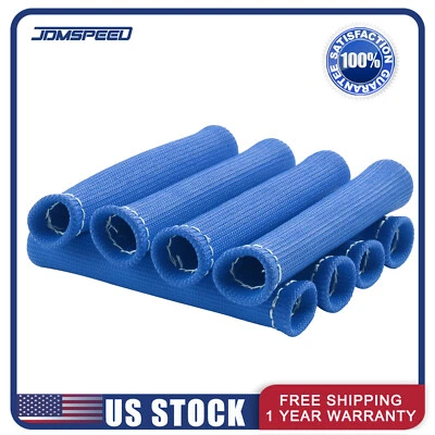 8x 1200° SPARK PLUG WIRE HEAT SHIELD PROTECTOR SLEEVE SBC BBC BLUE - Image 1 of 4