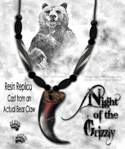 BÄR GRIZZLY KRALLE HALSKETTE Indianer Stil Stamm Replik Schmuck Empfehlung G4' - Bild 1 von 15