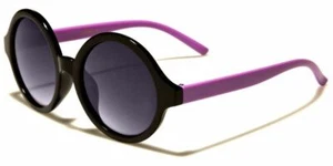 Girls Willow Round Black Sunglasses with Purple Temples kid 2507 Purple 69 - Picture 1 of 1