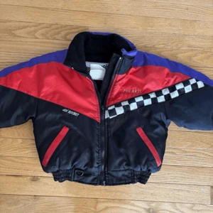 Vintage Polaris Joe Rocket Snowmobile Jacket Coat Red Canada Kids Size 4 - Picture 1 of 8