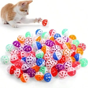 10 bolas de juguete huecas interactivas para gatos con campana color aleatorio interior gato divertido juego - Imagen 1 de 6