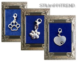 CHARM ANHÄNGER HERZ PFOTE HUNDEPFOTE ECHT 925er SILBER für KETTE + ARMBAND - Bild 1 von 4