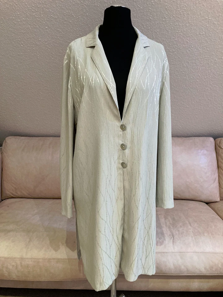MEICO LINEA Zeitlos schöner Damen Blusen Blazer 42 Hell Grün Langarm Kragen - Bild 1 von 4