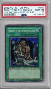 TRIBUTE TO THE DOOMED 1ST ED PORTUGUESE 2002 YU-GI-OH MRD P057 PSA 10 GEM MINT - Bild 1 von 2