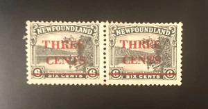 Stamps Newfoundland Sc160 Pair of 3c on 6c MNH Humber River , see detail. - Picture 1 of 3