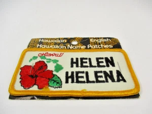 Patch nome abbigliamento HAWAIANO anni 70 HELEN HELENA autentico vintage USA NUOVO vecchio magazzino - Foto 1 di 13