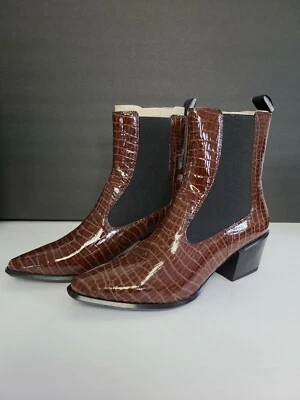 Botas Vagabond Betsy Cuero Tacón Medio Tobillo Marrón Talla 8 Foto 1 de 4