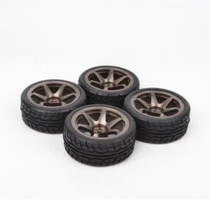 Aluminum Wheels Rim Tires for Tamiya TT01 TT02 1/10 On Road Drift Racing Car - Picture 1 of 4