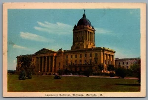 Postcard Winnipeg MB c1940s Legislative Buildings - Bild 1 von 2