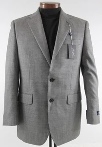 Men's RALPH LAUREN Gray Black Houndstooth Silk Wool Jacket Blazer 42L 42L NWT - Picture 1 of 5