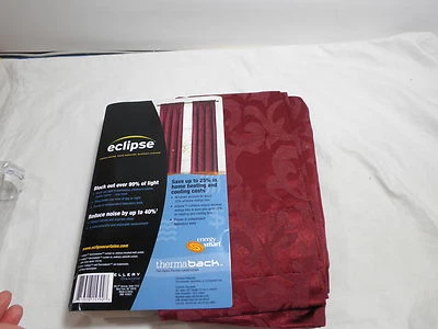 New Eclipse Thermaback One Antibes Rod Pocket Window Panel 42x63 ~ Burgundy  NEW - Image 1 of 4
