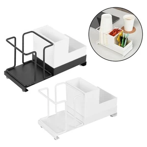 Elegant Black and White Desktop Cup Holder for Home Office Organization - Afbeelding 1 van 21