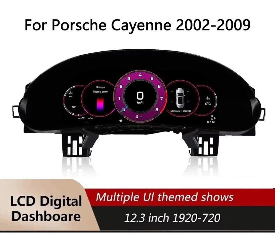 Tablero de instrumentos velocímetro digital HD para Porsche Cayenne 2002-2009 LCD de coche Foto 1 de 4