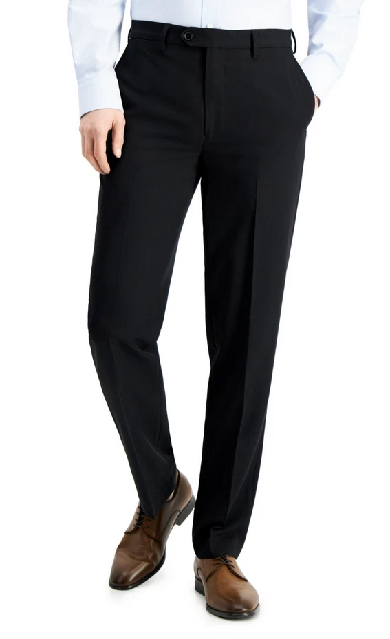 Nautica Men's Ceylon Active Stretch Micro-Stripe Suit Pants Black/Noire 36x30