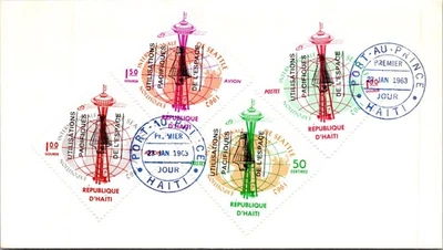 HAITI 1963 POSTAL FDC COVER COMM SPACE MULT FRANKING CANC PORT-AU-PRINCE - Image 1 of 2