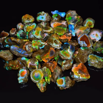 Cut Grade Opal Rough Lot AAA Grade 5 Pieces Large Size Ethiopian Welo Opal Raw - Image 1 of 3