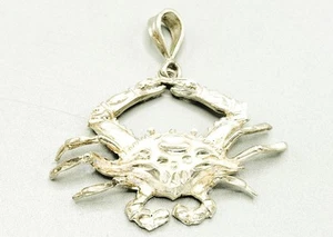 Colgante cangrejo grande de plata de ley 925 de 2,6" - Imagen 1 de 4